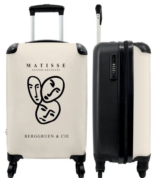 Ruimbagage koffer met 4 wielen en TSA slot (Matisse - Kunst - Line art - Gezicht - Abstract)