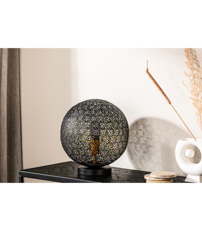 Steel Sphere - Lampe à poser - sphère en acier découpée - dia 30cm - noir image number 2