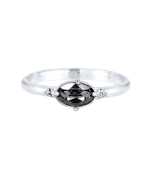 Ring Dames Eenvoudig Elegant Met Kristallen In 925 Sterling Zilver