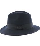 Effen vilten hoed met zwart lint en strik MAC COY image number 1