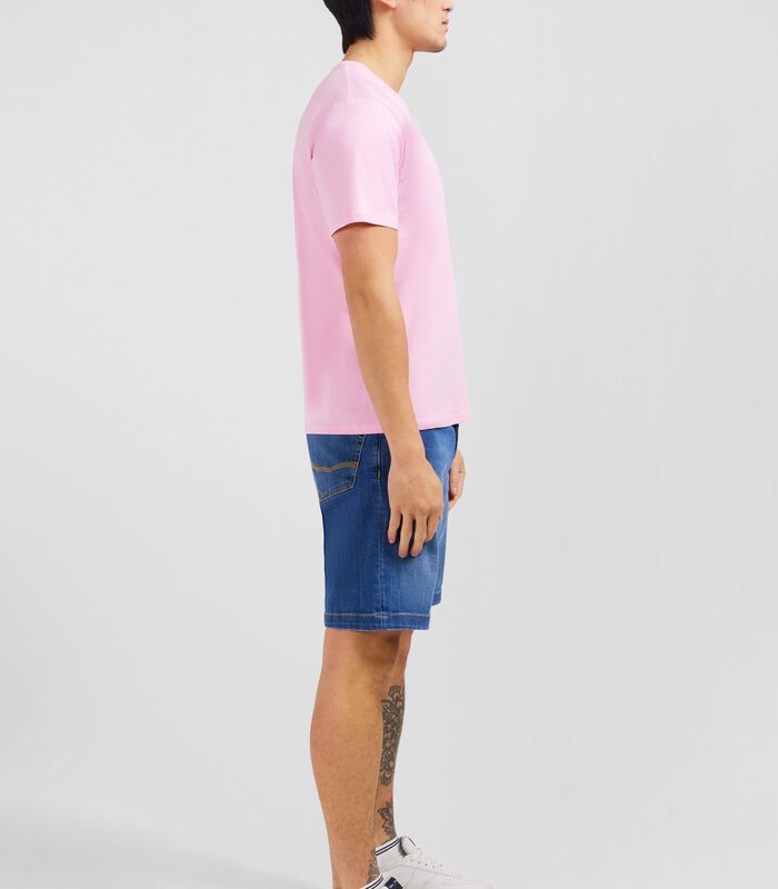 V-neck roze licht pima katoen t-shirt image number 4