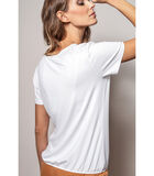 Witte t-shirt met ronde hals met kever dessin image number 1