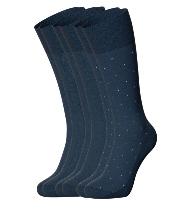 Set van 3 paar effen sokken en sokken met stippen image number 0