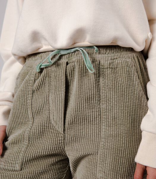 Patch Pocket Corduroy Pants Pale Green