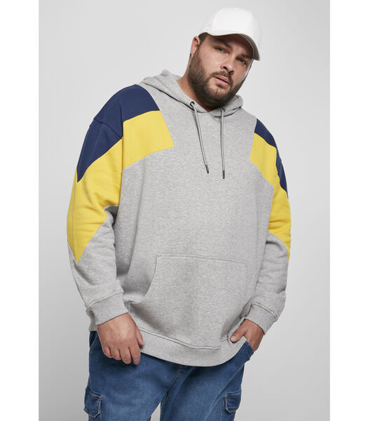 Hooded sweatshirt oversize 3-tone (grandes tailles)