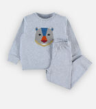 2-delige pyjama met beer, lichtgrijs image number 0