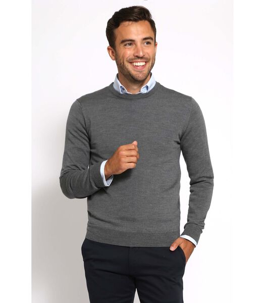 Suitable Pull-over Mérinos Col Rond Anthracite
