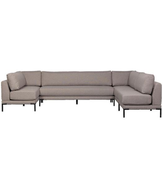 Hoekelement Links Eetbank - Polyester - Taupe - 73x80x170