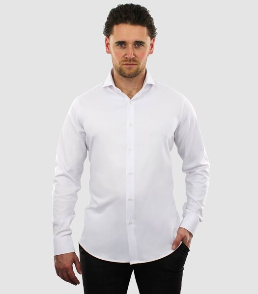 Kreukvrij & Strijkvrij  Overhemd - Wit - Slim Fit - Bamboe  - Heren