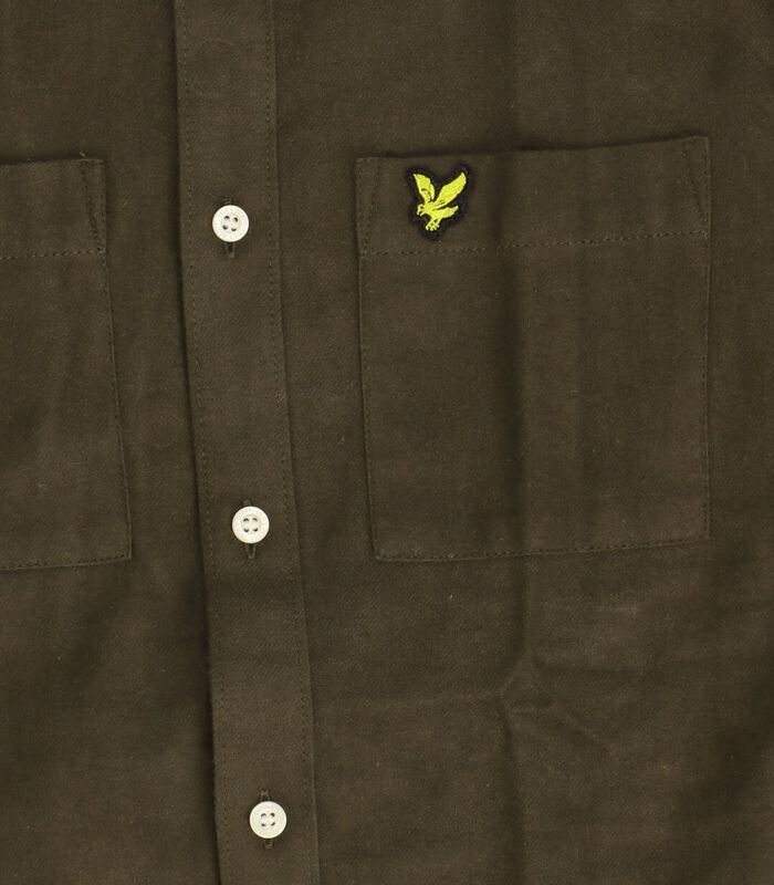 lyle&scott overhemd met geborstelde keperstof image number 2