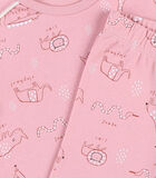 Jersey 2-delige pyjama met dierenprint, roos image number 4