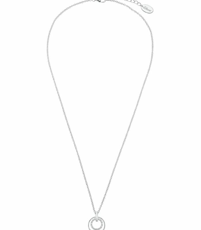 Ketting met hanger voor dames, 925 Sterling zilver, zirkonia synth. image number 1