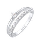 Ring Dames Verlovingsring Eenzaam Sprankelend Met Zirconia Kristallen In 925 Sterling Zilver image number 4
