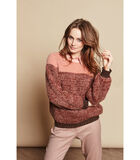 Tweekleurige trui in roze/bruin image number 0