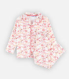Bio katoenen 2-delige pyjama met bloemetjes, ecru/roos image number 3