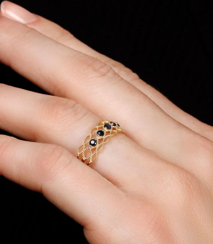 Ring 'Pianosa Saphir' geelgoud en diamanten image number 1