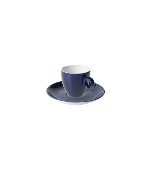 Koffiekop en schotel Bart Colour Cafe 17 cl 13.5 cm Blauw Porselein 2 stuks