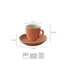 Koffiekop en schotel Colors 14 cl 12 cm Oranje Porselein 6 stuk(s) image number 1
