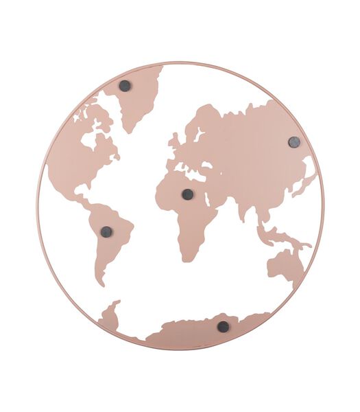 Memobord World Map - Roze - Ø50cm