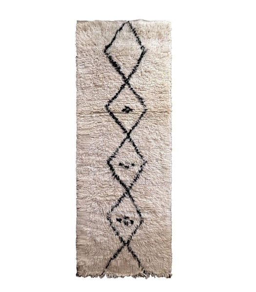 Tapis de couloir Berbere marocain pure laine 90 x 257 cm