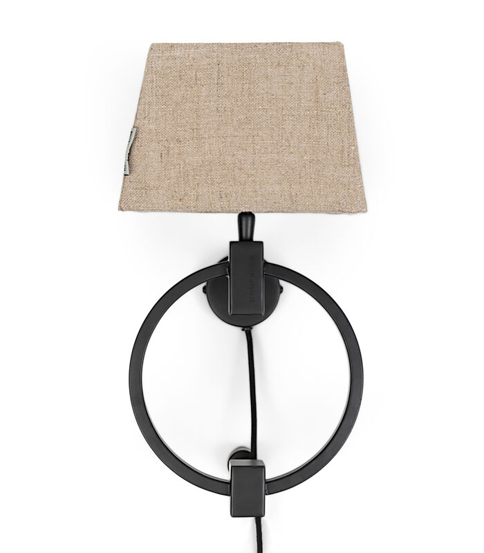 Wandlamp Binnen Met Snoer - Houston Wall Lamp incl Shade - Zwart image number 1