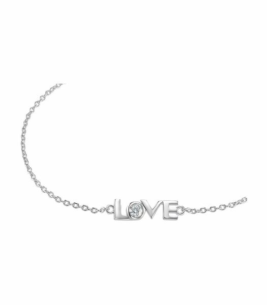 Bracelet pour dames, argent 925 Sterling, (synth.) zirconium | Love