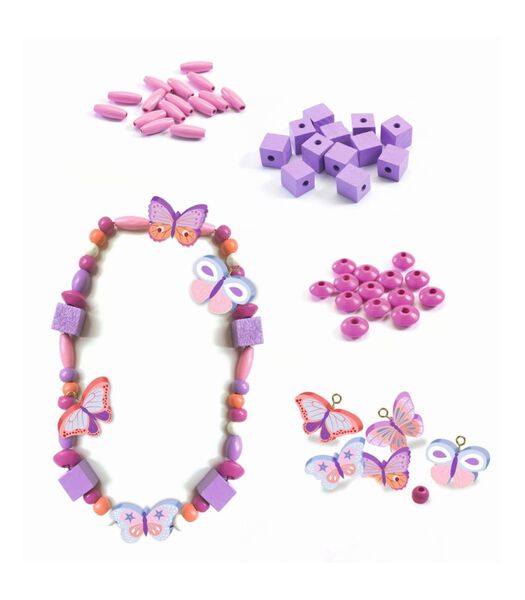 kralen & sieraden Wooden beads, Butterflies