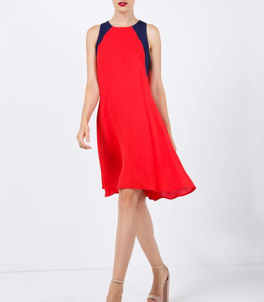 Mouwloze A-lijn rode jurk