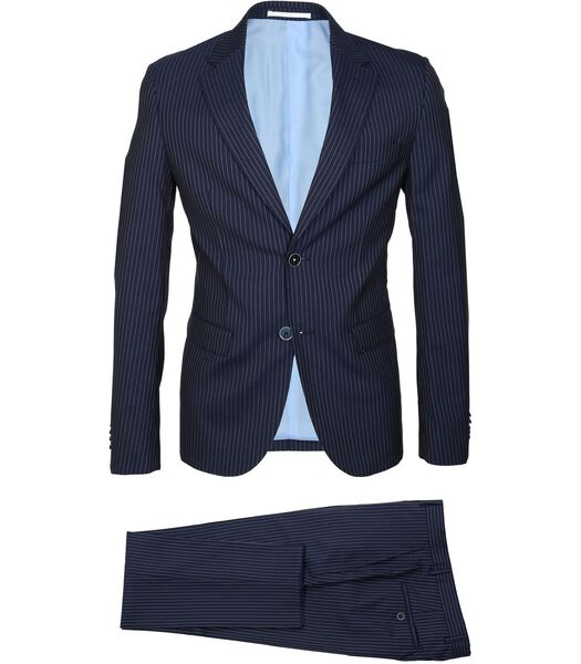 Suitable Suit Strato Wool Stripe Navy