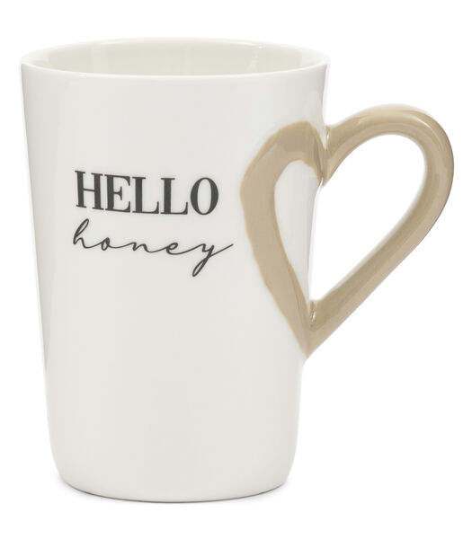 Mug blanc, Tasse avec poignée - RM Hello Honey 300 ml - Porcelaine