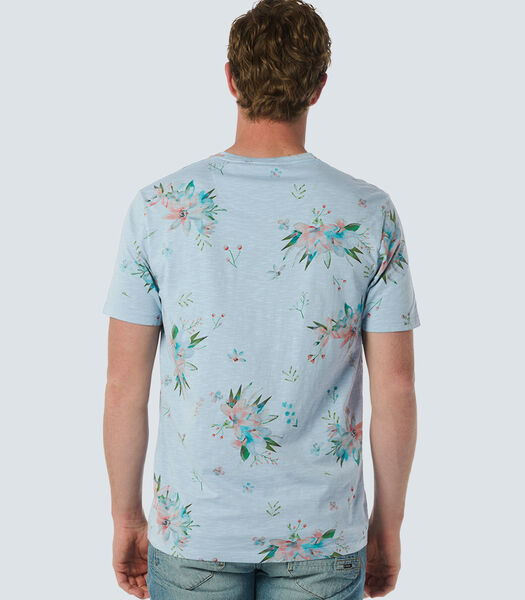 T-shirt élégant avec col rond et impression florale botanique Male