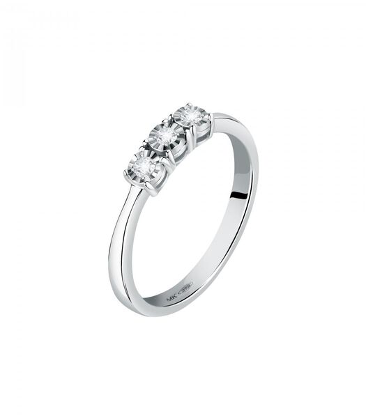 Ring in Witgoud 375, Diamanten PETITE ETOILE