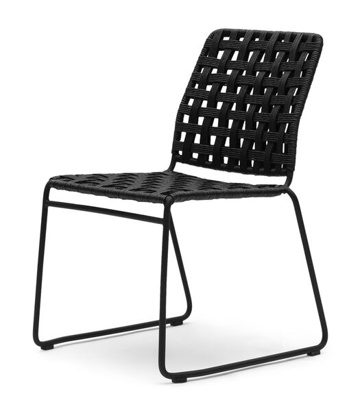 Riviera Maison Tuinstoelen Stapelbaar - Christopher Outdoor Stackable Chair Lava - Zwart