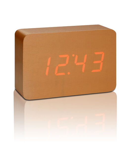 Brick click clock  Wekker - Koper/LED Rood