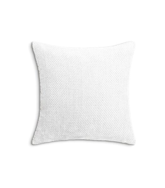 Sierkussen velours panama pillow white polyester