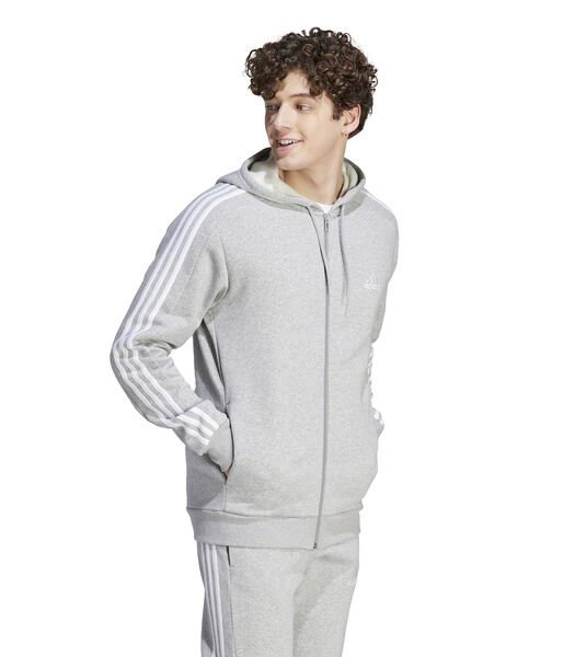 Fleece hoodie met volledige rits Essentials 3-Stripe...