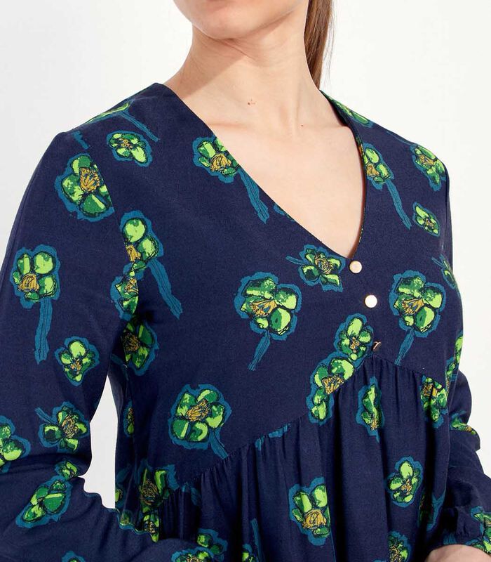 Bedrukte uitlopende vloeibare blouse AMRITA image number 3