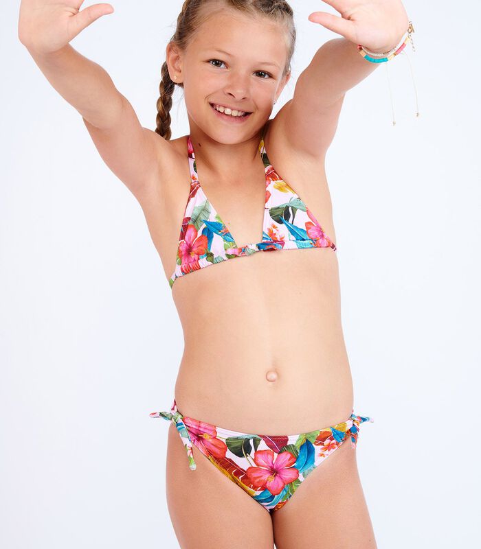 Pepita Makani 2-delig bikini met roze print voor meisjes image number 0