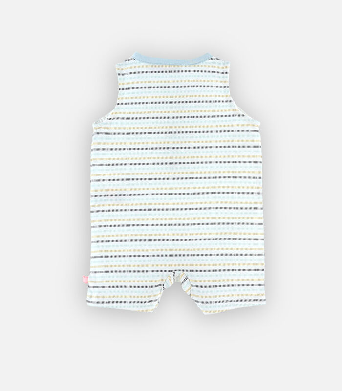 Pyjama combishort rayé en coton BIO, tricolore image number 3