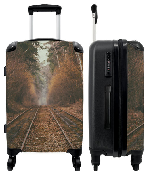 Handbagage Koffer met 4 wielen en TSA slot (Pad - Boom - Bos - Herfst)