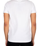 Tweekleurig T-shirt met strepen op de borst image number 2