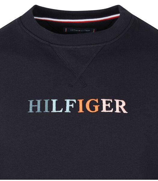 Tommy Hilfiger Sweater Contrast Logo Donkerblauw