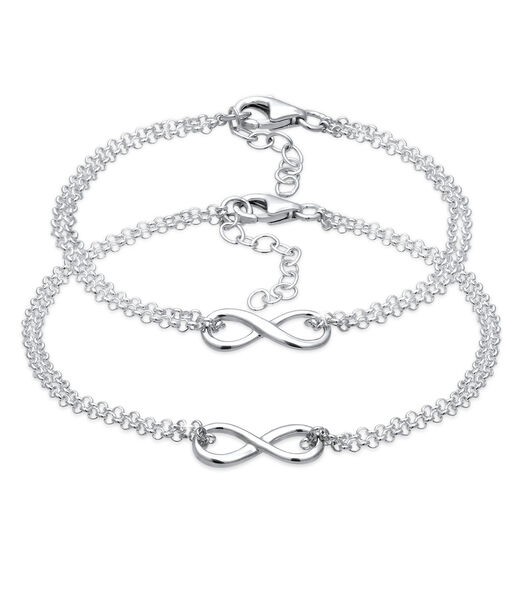 Bracelet Femmes Mère Enfants Set Symbole Infinity En Argent Sterling 925