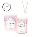 Amour - Bougie Fragrance Rose et Collier Doré Quartz image number 1
