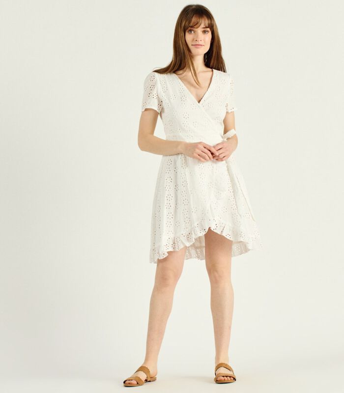 Korte jurk met korte mouwen V-hals MATTIA image number 0