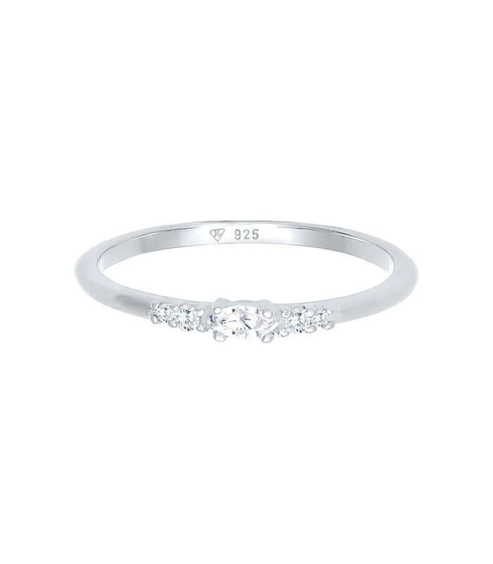 Ring Dames Marquise Elegant Verloving Met Zirkonia Kristallen In 925 Sterling Zilver image number 1