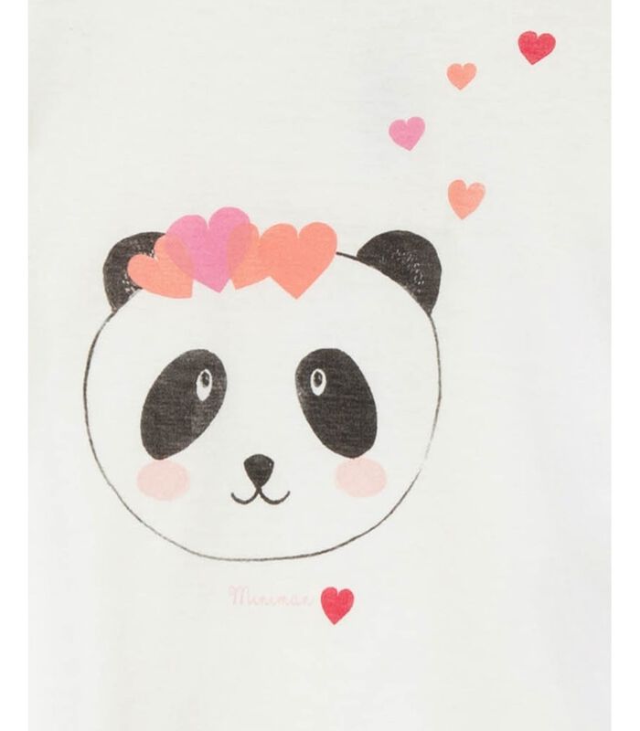 T-shirt met korte mouwen en panda-print image number 2