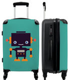 Handbagage Koffer met 4 wielen en TSA slot (Robot - Groen - Antenne - Oranje - Kinderen) image number 0
