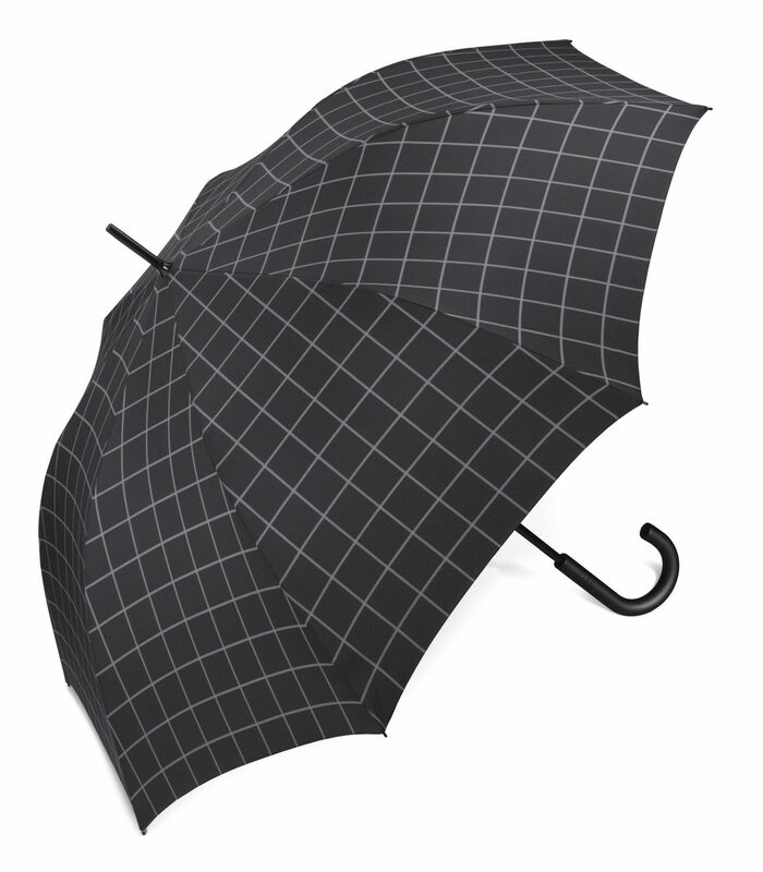 Parapluie Homme Long Ac carreaux noir image number 0