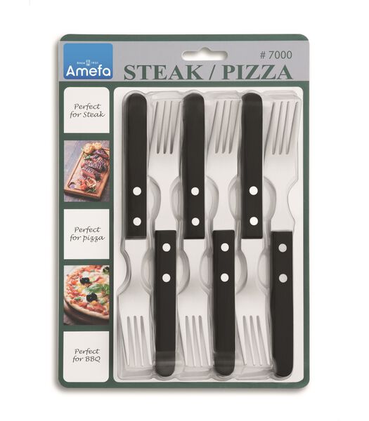 Fourchette à steak  pizza - 6 pièces